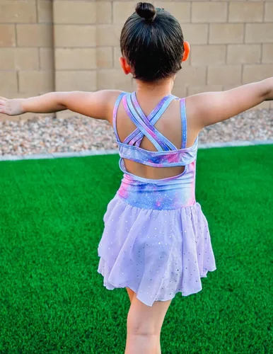 Miniatura 6 de Zaclotre Leotardos de gimnasia para niñas, con tirantes cruzados, brillantes vestidos de baile de ballet con espalda hueca y falda para disfraz