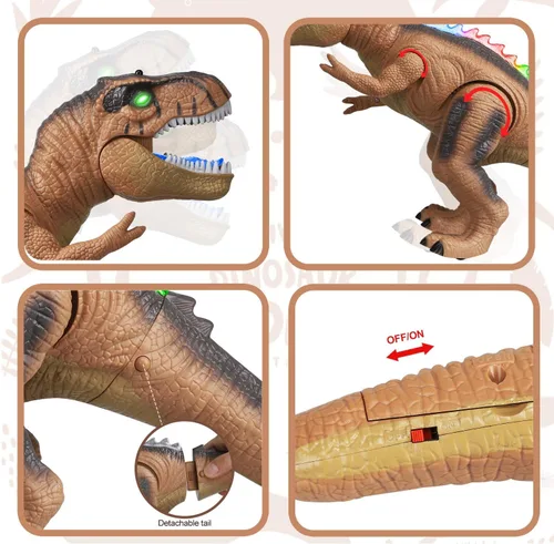 Miniatura 3 de STEAM Life Juguetes de dinosaurio con control remoto para niños, gran robot Trex para niños, juguetes Trex, robot de dinosaurio electrónico que