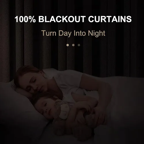 Miniatura 2 de 100% Blackout Shield Cortinas opacas completas para dormitorio de 63 pulgadas de largo, juego de 2 paneles, anillos de clip/bolsillo para barra