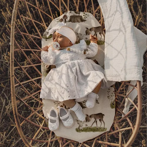 Miniatura 8 de Gllquen Baby Paquete de 4 sábanas de moisés, transpirable y acogedora, sábana bajera elástica para cuna de viaje, patrón floral de moda, sábanas Oso