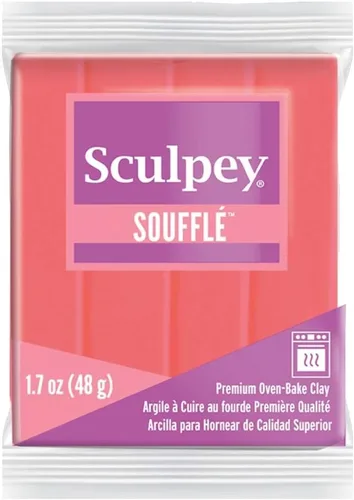 Sculpey Soufflé - Arcilla polimérica para horno, naranja mandarina, no tóxica, barra de 1.7 onzas, ideal para hacer joyas, vacaciones, bricolaje,