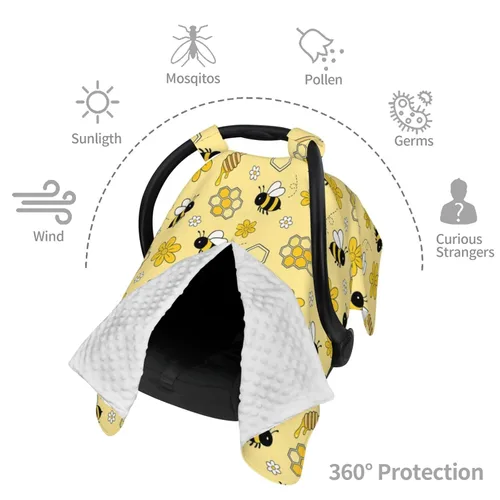 Miniatura 6 de Bee Baby - Cubierta de Toldo para Asiento de Coche, Cubierta de Lactancia Multiusos para Mamá, Fundas de Lactancia para Recién Nacidos, Regalo