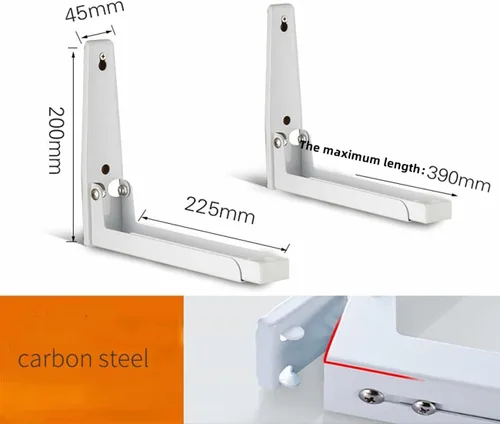 Miniatura 2 de Soporte de montaje para microondas, soporte plegable retráctil para horno de microondas montado en la pared, soporte para accesorios de cocina