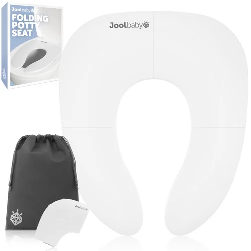 Jool Baby Asiento de entrenamiento para ir al baño plegable para viaje para niños pequeños, se adapta a inodoros redondos y ovalados, ventosas Blanco