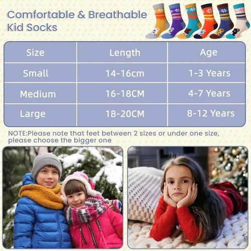 Miniatura 6 de Calcetines peludos para niños y niñas con agarres antideslizantes suaves cálidos acogedores para invierno mullidos para niños y niñas