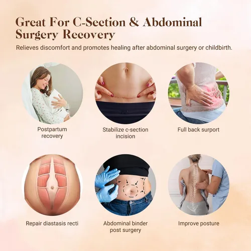Miniatura 3 de Postpartum Belly Band for Women: Abdominal Binder Post Surgery Compression Support Belt - Waist Trainer Girdle C Section Wrap