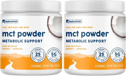 Miniatura 8 de NativePath Suplemento en polvo de aceite MCT, sin sabor con MCT C8 MCT apto para cetogénicos, libre de lácteos, gluten y OMG, 25 porciones