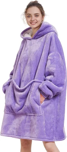 Miniatura 28 de Aemilas Wearable Blanket Hoodie - Warm Sherpa Blanket Sweatshirt as Gifts for Adult Women Mom Men, One Size Fits All