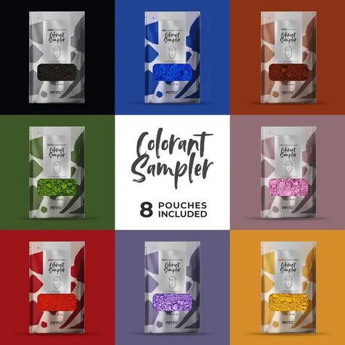 Miniatura 2 de Pifito Muestra de colorantes de pigmento de óxido – 8 hermosos colores para suministros de fabricación de jabón (0.25 oz cada una) – Rojo, azul