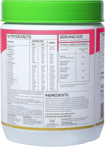 Miniatura 9 de OZiva Proteínas y hierbas, mujeres con multivitaminas, curcumina, shatavari, tulsi para mejorar el metabolismo, equilibrio hormonal y la piel, salud