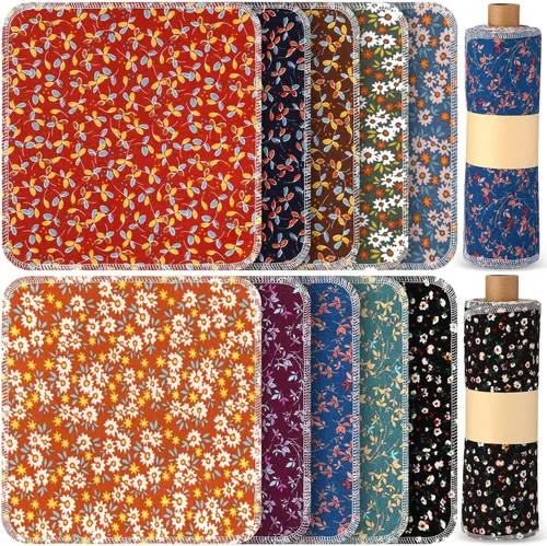 Miniatura 34 de Redbaker 50 piezas de toallas de papel reutilizables, paños de algodón reutilizables sin papel, toallas de papel absorbentes lavables para inodoro