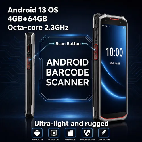 Miniatura 3 de Bix Android 13 escáner de código de barras industrial PDA, 5.5 "HD pantalla táctil computadora móvil, motor integrado de escáner de código QR 1D 2D