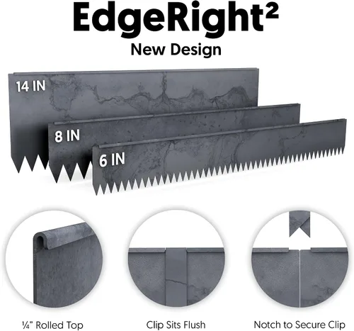 Miniatura 2 de Edge Right - Borde de acero para jardines con martillo - Tiras de 48" - Profundidad de 6" con parte superior redondeada de 1/4" de acero COR-Ten