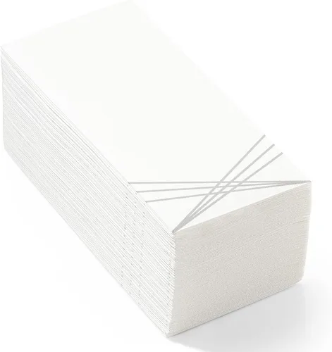 Miniatura 6 de Paquete de 100 toallas de mano de papel para invitados con sensación de lino, toallas de papel desechables súper absorbentes para baño, fiesta