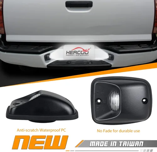 Miniatura 3 de HERCOO Luz LED para placa de matrícula, carcasa de lente, bombillas blancas, ensamblaje compatible con Toyota Tacoma 1995-2004, parachoques trasero
