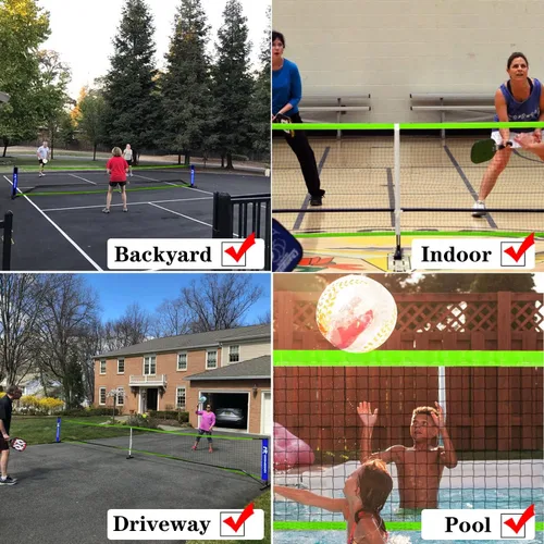 Miniatura 6 de Red de repuesto para pickleball de 22 x 3 pies para interiores o exteriores, se adapta a la mayoría de marcos de bolas de pepinillo independientes