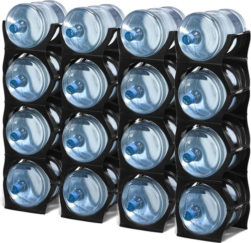 Miniatura 3 de Bariboo Estante apilable para almacenamiento de botellas de agua, organizador de 5 galones, soporte para jarra de cocina, gabinete y organización