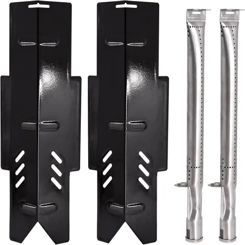 Piezas de repuesto para parrilla Dyna-Glo DGF350CSP DGF350CSP-D, paquete de 2 protectores térmicos y tubos de quemador para parrillas Dyna-Glo