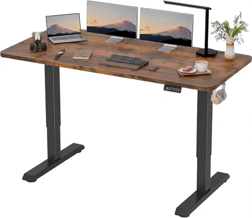 Miniatura 20 de Furmax - Escritorio eléctrico de altura ajustable de pie grande de 48 x 24 pulgadas, escritorio de pie para oficina en casa, alturas prestablecidas
