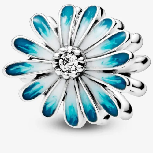 Miniatura 4 de PANDORA Flor de margarita azul esmalte mixto Metal