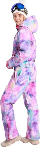 Miniatura 3 de Bluemagic - Traje de esquí de una pieza para mujer, traje de invierno impermeable para deportes de nieve