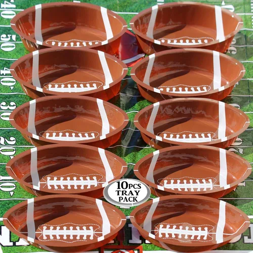 Miniatura 5 de Anapoliz Bandejas de servir de fútbol 10 bandejas de plástico para aperitivos de fútbol Juego de fútbol Plato para servir fiesta de portón