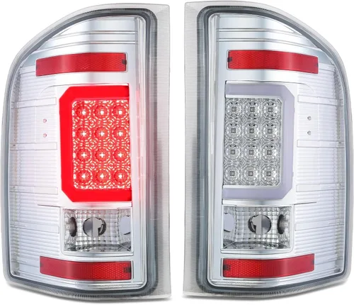 DNA MOTORING TL-CSIL07-LED-3D-CH-CL Conjunto de luces traseras LED 3D para lado del conductor y del pasajero [Compatible con Chevy Silverado 1500