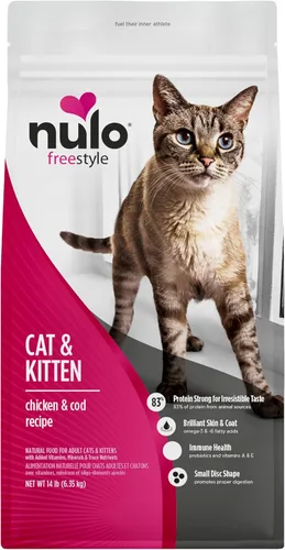 Nulo Freestyle - Alimento seco para gatos y gatitos, receta de pollo y bacalao, comida para gatos con alto contenido de proteínas, croquetas