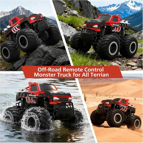 Miniatura 4 de HOMETALL Auto de Control Remoto Anfibio Monster Truck Toys – Camiones RC Todo Terreno 1:16 Autos RC de Alta Velocidad con Cuerpo Resistente a