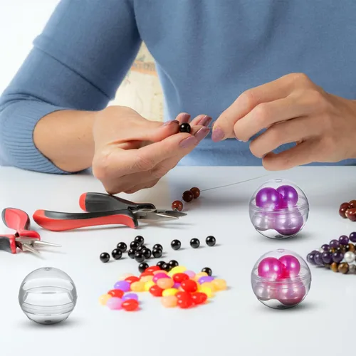 Miniatura 7 de COHEALI Cápsulas redondas pequeñas y translúcidas: 200 unidades de máquinas expendedoras de 1.1 pulgadas, envases vacíos de plástico para máquina