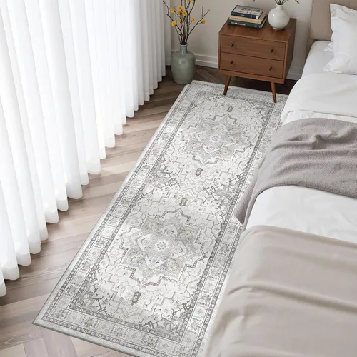 Miniatura 456 de Madane Tapete lavable de 2 x 10 pies para pasillo, cocina, recibidor, clásico, suave, antideslizante para interiores, casa de campo, baño, sala