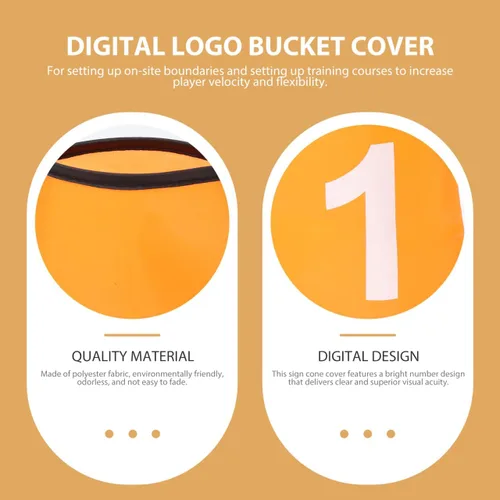 Miniatura 4 de Toyvian Fundas de cubo con logotipo digital, 10 unidades, protectores de cono numerados para entrenamiento de fútbol, agilidad, deportes, manga
