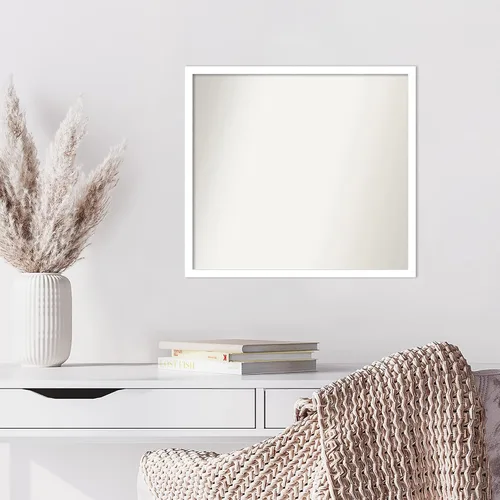 Miniatura 671 de Amanti Art Espejo de baño blanco para sobre el fregadero, 32 x 45 pulgadas, espejo de tocador rectangular blanco esbelto, marco de madera moderno