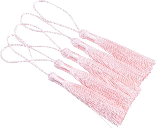 Miniatura 18 de KONMAY, borlas pequeñas y suaves, con bucles para proyectos de bricolaje, hechas a mano, sedosas, de 3.5 pulgadas, 20
