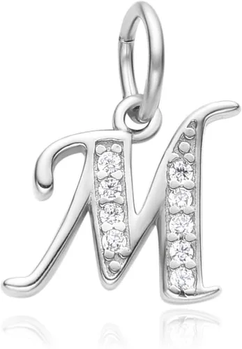 Miniatura 16 de Adabele Auténtica plata de ley brillante A-Z 26 letras pequeñas del alfabeto con circonita cúbica, colgante de diamantes de imitación resistente al