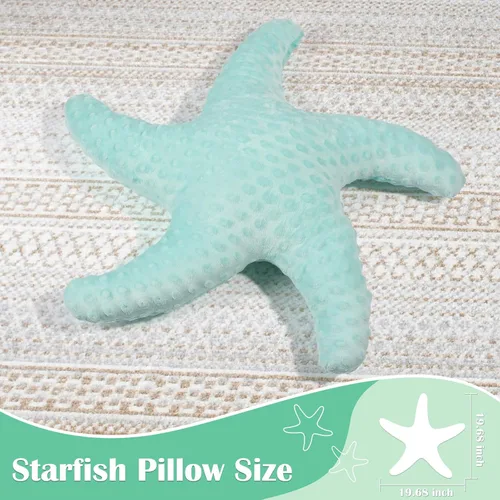 Miniatura 2 de Almohada de estrella de pescadillo de Marble Empire para sofá y cama, almohada de decoración costera, almohada de acento de tema de playa de océano
