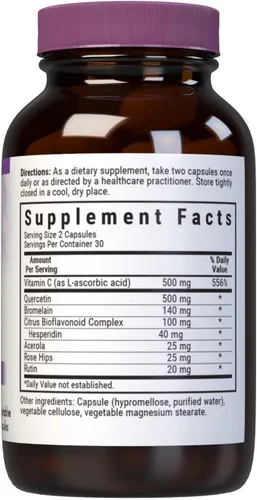 Miniatura 2 de Bluebonnet Nutrition Super Quercetin Cápsulas Vegetales, Fórmula de Vitamina C, Lo mejor para apoyo estacional e inmunológico, sin OMG, sin gluten