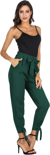 Miniatura 2 de GRACE KARIN - Pantalón deportivo tipo lápiz para mujer, diseño informal de tiro alto para el trabajo, con lazo y bolsillos