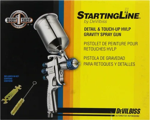 Miniatura 2 de DeVilbiss 802405 StartingLine HVLP Pistola pulverizadora por gravedad de retoque y detalle