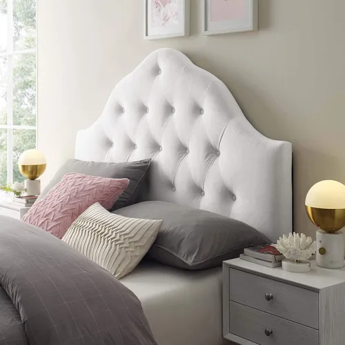 Miniatura 9 de Modway Sovereign - Cabecero de terciopelo con estilo capitoné de diamantes para cama individual, color rosa