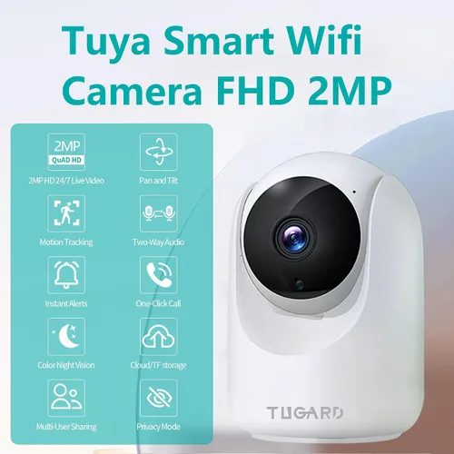 Miniatura 7 de Cámara de seguridad para interiores, cámaras WiFi 2.4G para seguridad del hogar, inclinación panorámica de 355 ° vista vertical de 100 °, detección