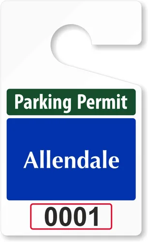 SmartSign Paquete de 50 etiquetas colgantes personalizadas para permiso de estacionamiento con texto en inglés «Add Your Number» | 3 x 5 pulgadas de