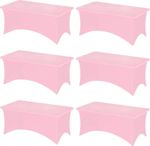 Miniatura 75 de Fixwal Paquete de 3 Manteles Negros para Mesas Rectangulares de 6 Pies, Manteles Rectangulares Elásticos de Spandex Ajustables de 6 Pies