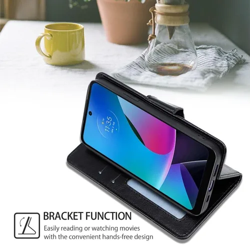 Miniatura 5 de Funda tipo cartera compatible con Motorola Moto G Play (2023), de piel sintética, a prueba de golpes, para Motorola Moto G Play (2023), de 6.5 Negro