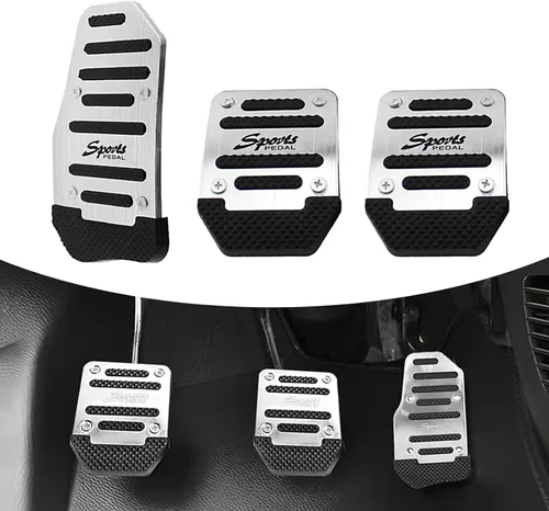 Miniatura 7 de Juego de 3 pedales de pedal de automóvil, aleación antifricción antideslizante de transmisión acelerador, pedal de freno, pedal de embrague