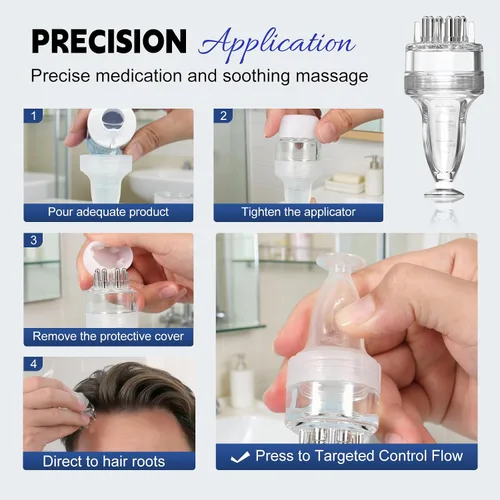 Miniatura 6 de Paquete de 6 soluciones tópicas de minoxidil al 5% para hombres y mujeres, tratamiento de crecimiento del cabello para adelgazamiento del cabello