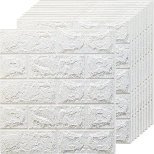 Miniatura 12 de Paneles de pared 3D para despegar y pegar en piedra roja y blanca, 10 piezas de papel tapiz 3D de piedra de espuma XPE, paneles de pared de ladrillo