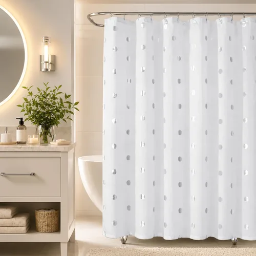 Miniatura 20 de JINCHAN Cortina de ducha de rayas en negro, gris y blanco, cortina de ducha moderna impermeable de tela estética abstracta para baño, spa, hotel
