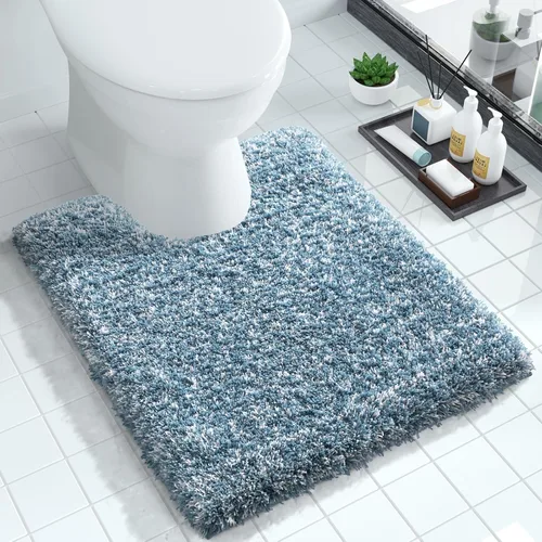 Miniatura 115 de Yimobra Alfombra de baño de felpa esponjosa, súper lanuda suave, cómoda, antideslizante, absorbente de agua, alfombra de baño de microfibra que se
