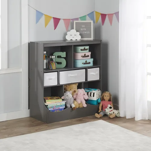 Miniatura 12 de Badger Basket Combo organizador de almacenamiento de juguetes y estantería, unidad de almacenamiento para niños con 3 cestas extraíbles, estantes